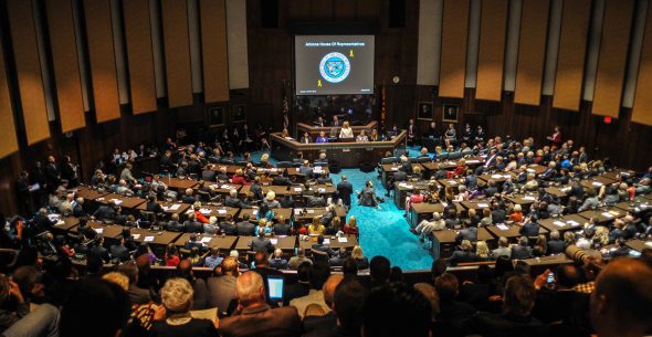 ARIZONA GOV. JAN BREWER ADDRESSES THE ARIZONA HOUSE AND SENATE IN A JOINT SESSION FOR THE ARIZONA STATE OF THE STATE 2013 SPEECH.