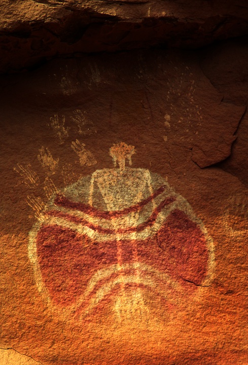 "Baseball Man" perhaps the most intriguing rock art painting in the Chinle Wash System.