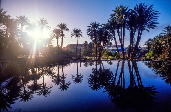 The beautiful lagoon on the road into San Ignacio is the Río San Ignacio, one of two rivers in the state of Baja California Sur.